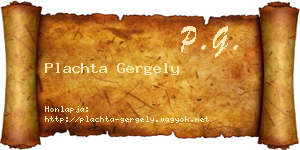 Plachta Gergely névjegykártya